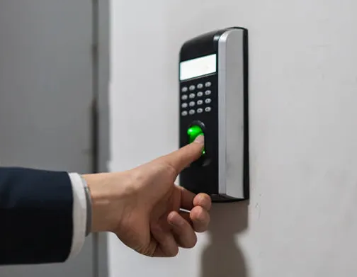 Digital lock installation for secure, keyless access and advanced security solutions.